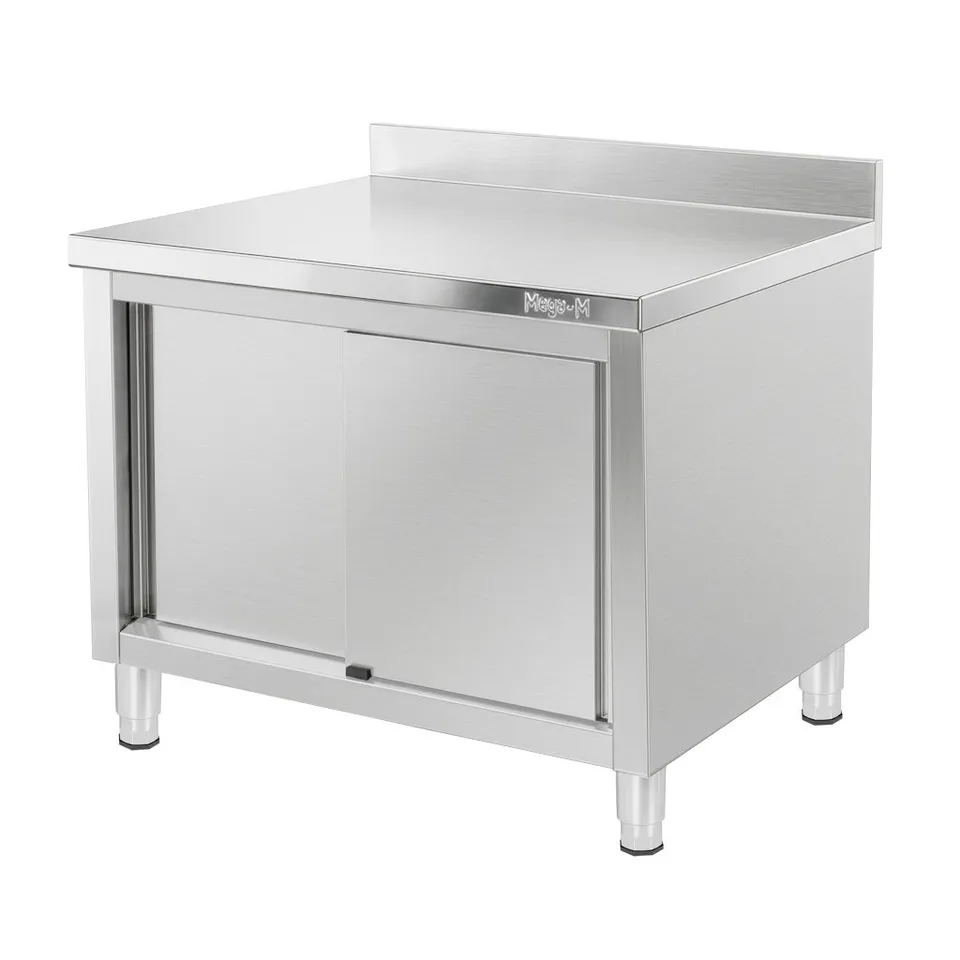 Mega-M Tavolo gastronomico inox 100x60x85 cm a muro armadio