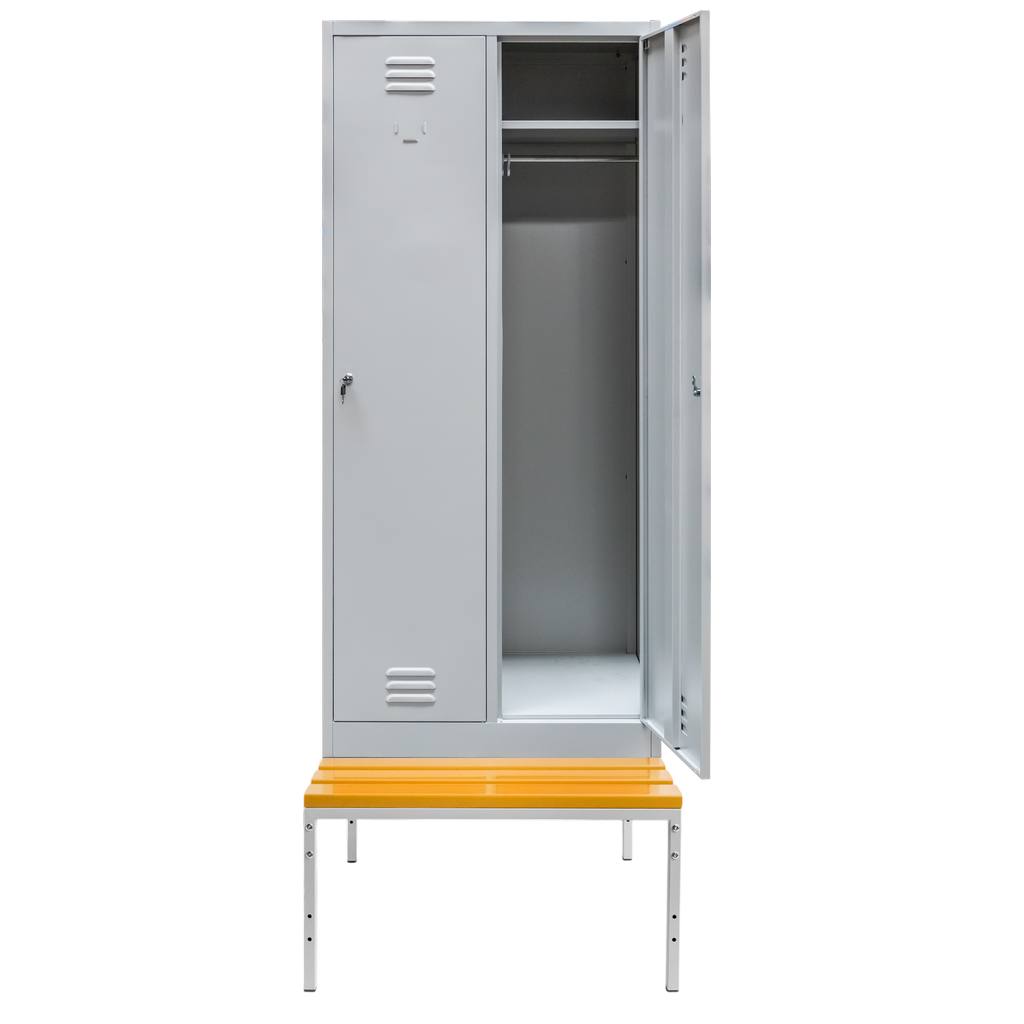 Mega-M armadietto spogliatoio 2 ante 80 cm panca grigio