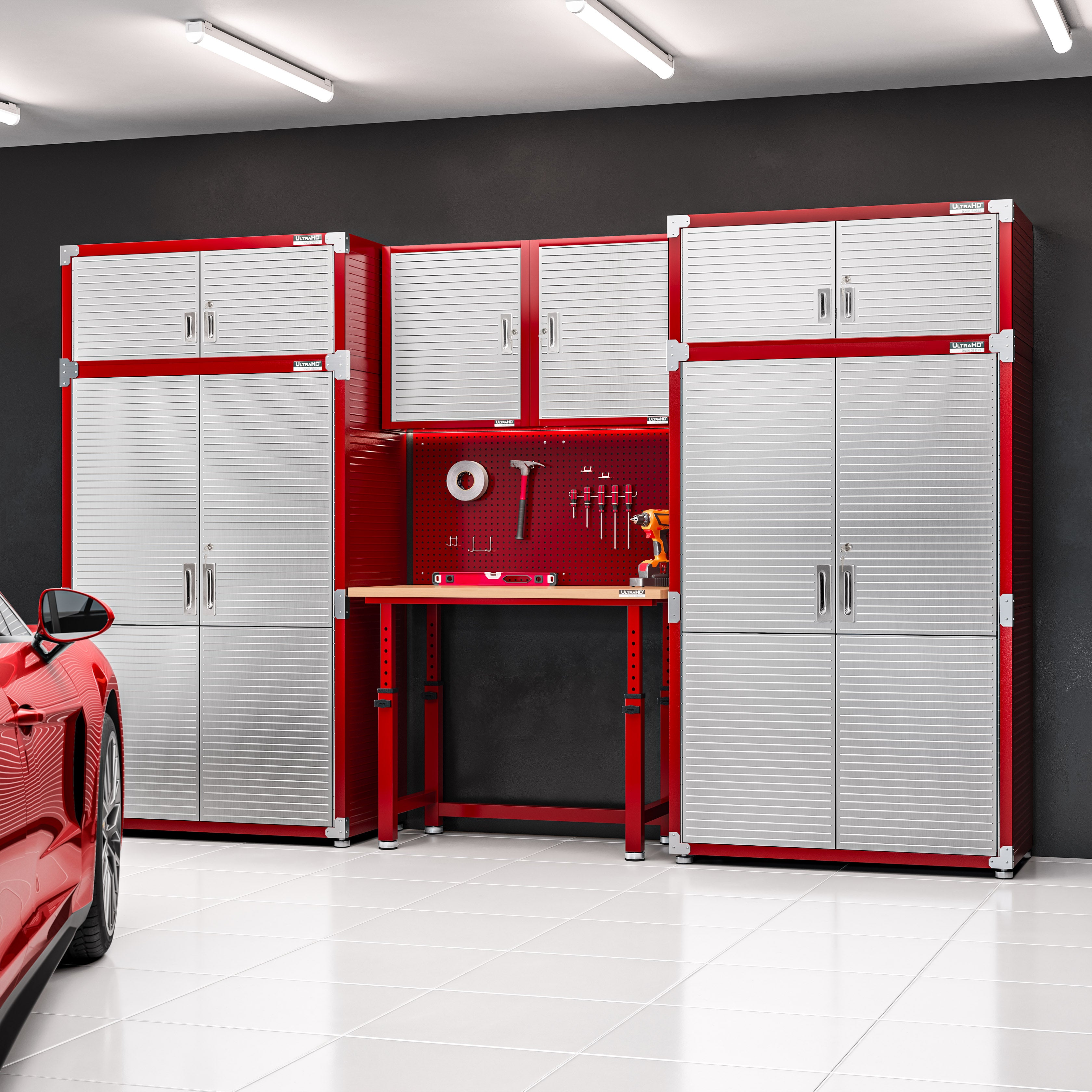 Seville Classics UltraHD banco lavoro rosso regolabile 1000 lb