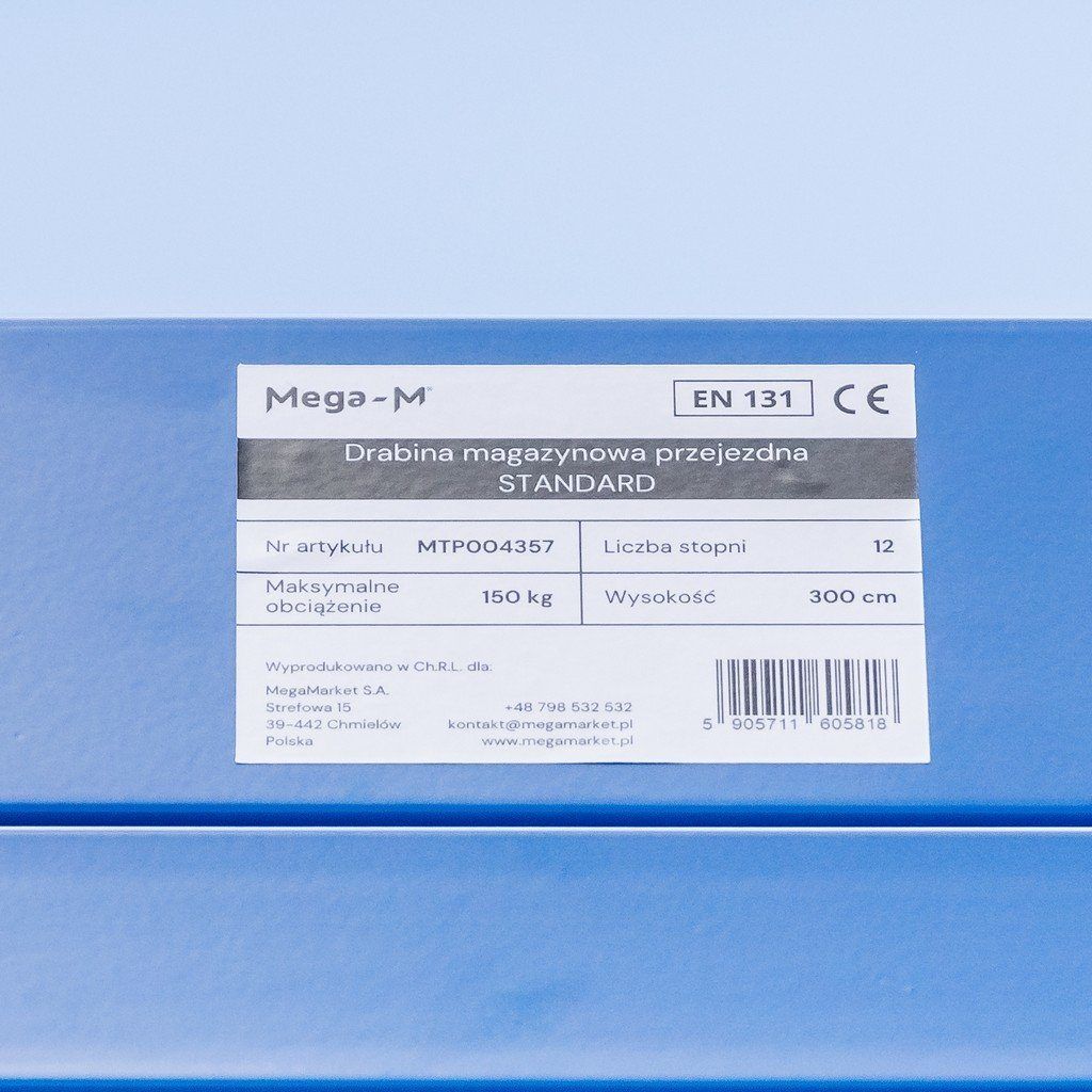 Mega-M Standard H-300 scala magazzino 12 gradini mobile