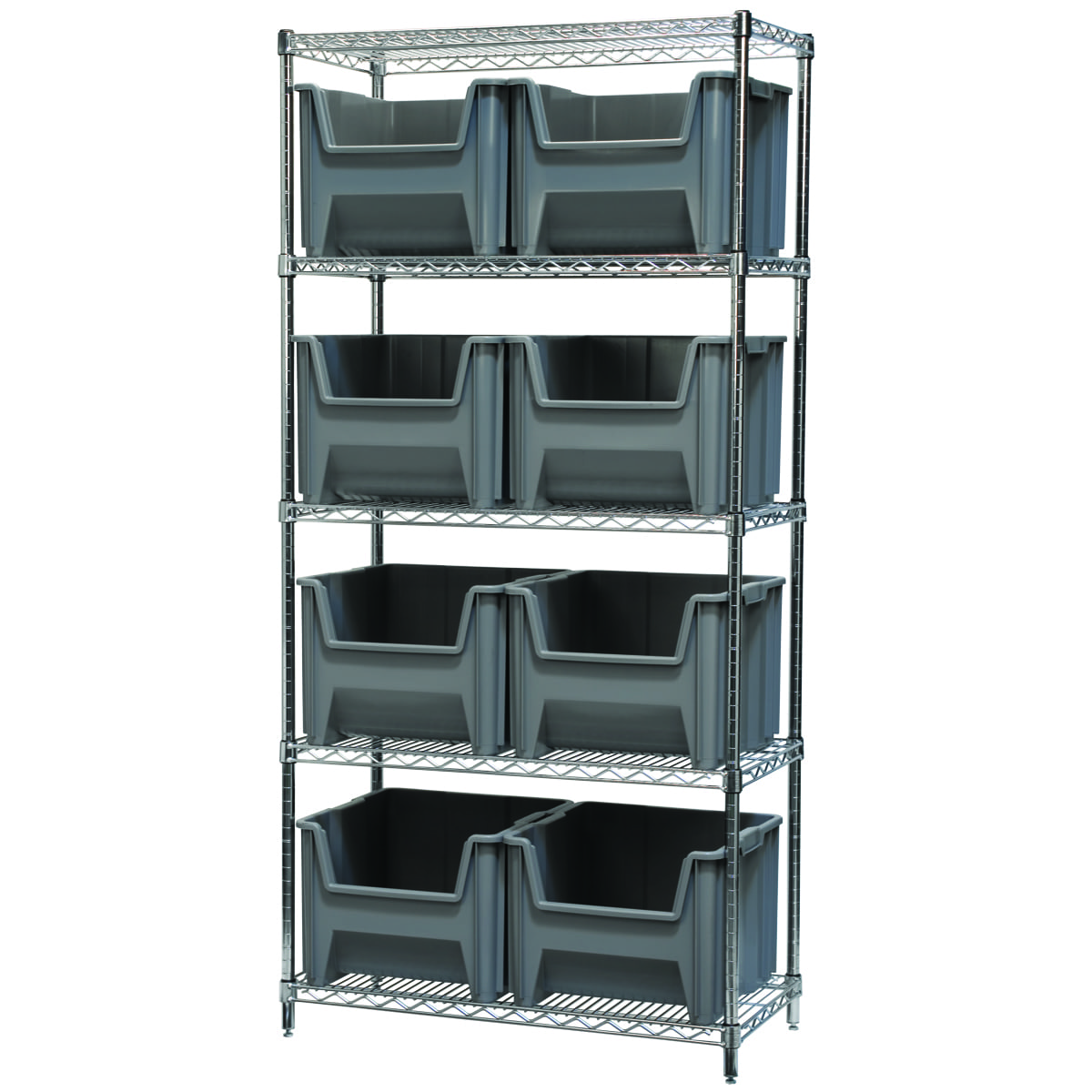 Akro-Mils AWS183613018 scaffale 5 ripiani con 8 contenitori