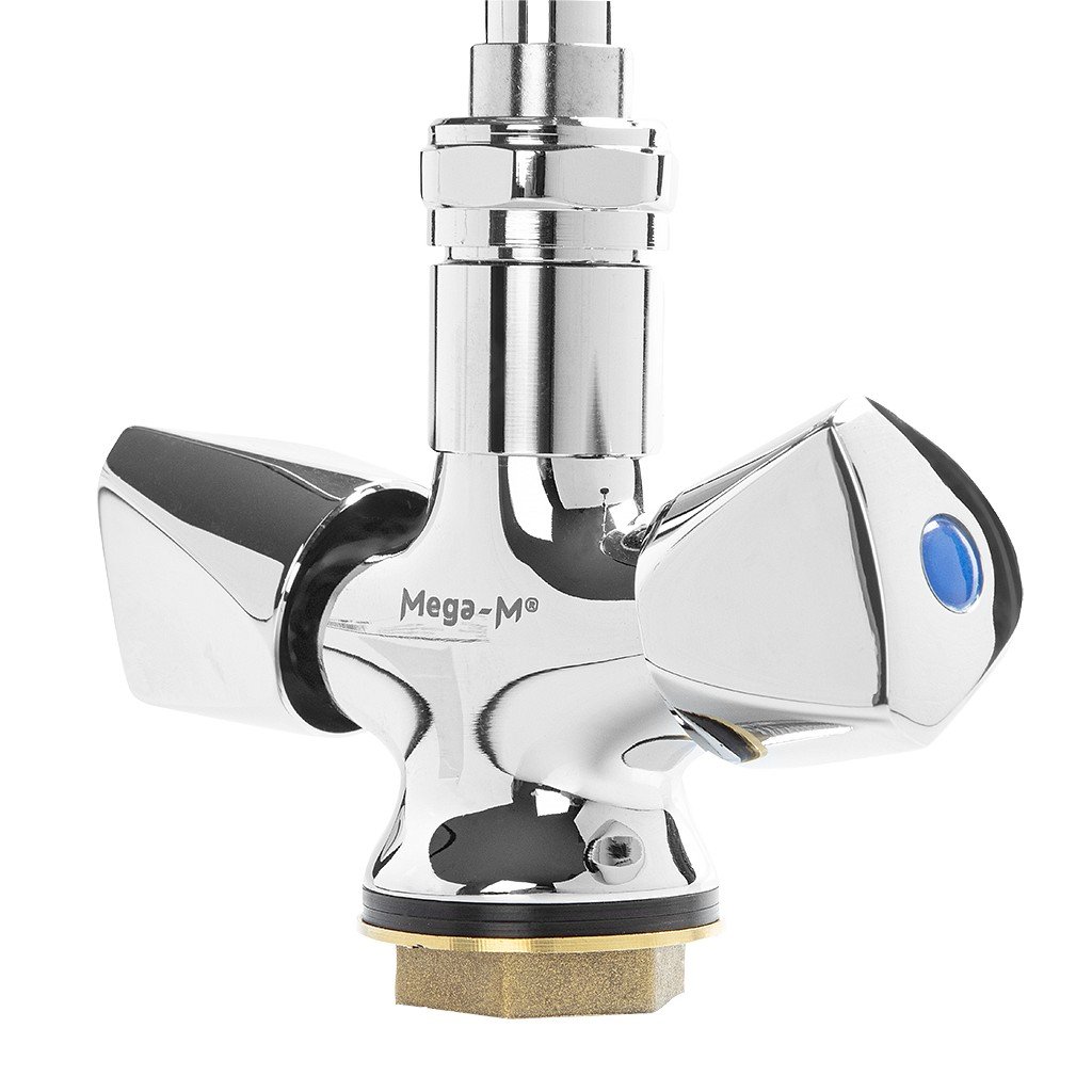 Mega-M batteria gastronomica con doccetta 116 cm ottone