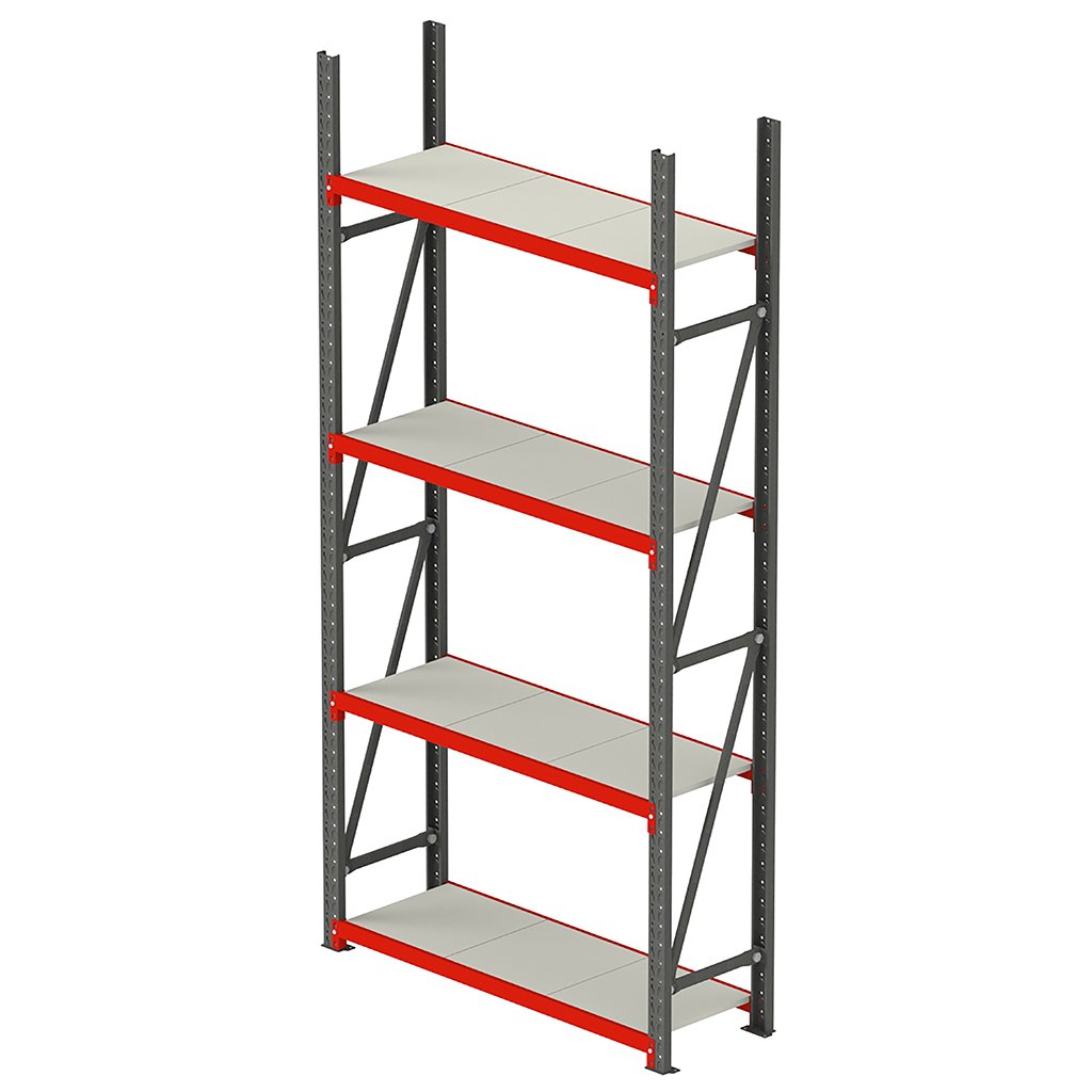 Mega-M Fortis scaffale metallo 4 ripiani H240 167x40 base