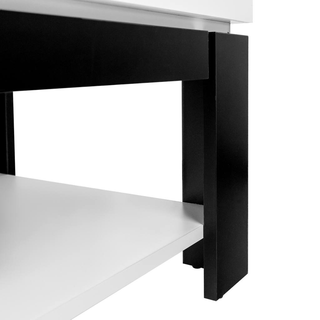 Mega-M 60x60x50 tavolino ufficio bianco alpino nero