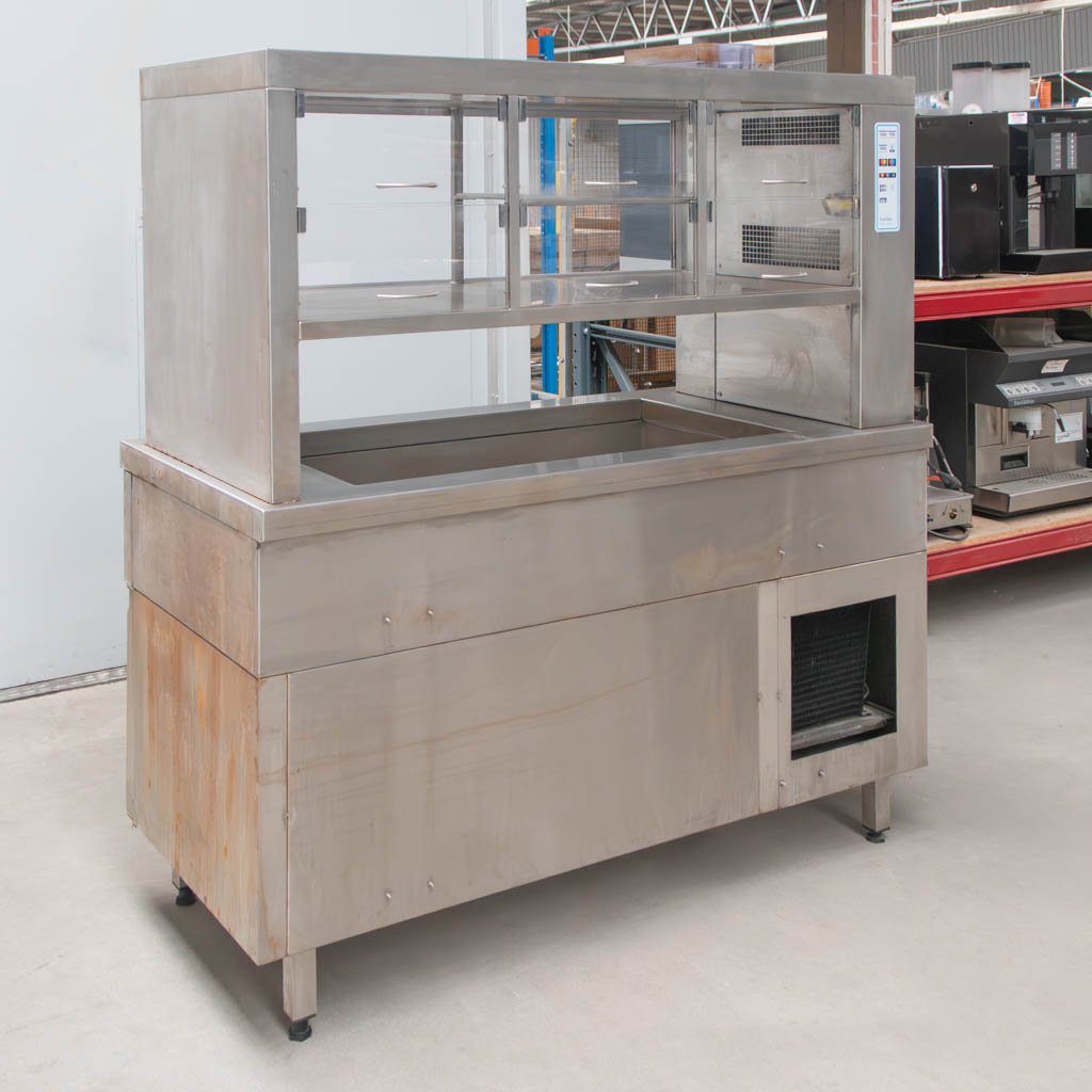 Vetrina refrigerata 133x70x155 cm acciaio sbrinamento automatico