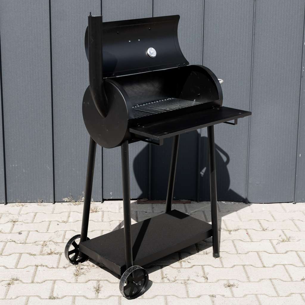 Mega-M Barbecue Carbone a Botte 53x29 cm con Coperchio Ricondizionato