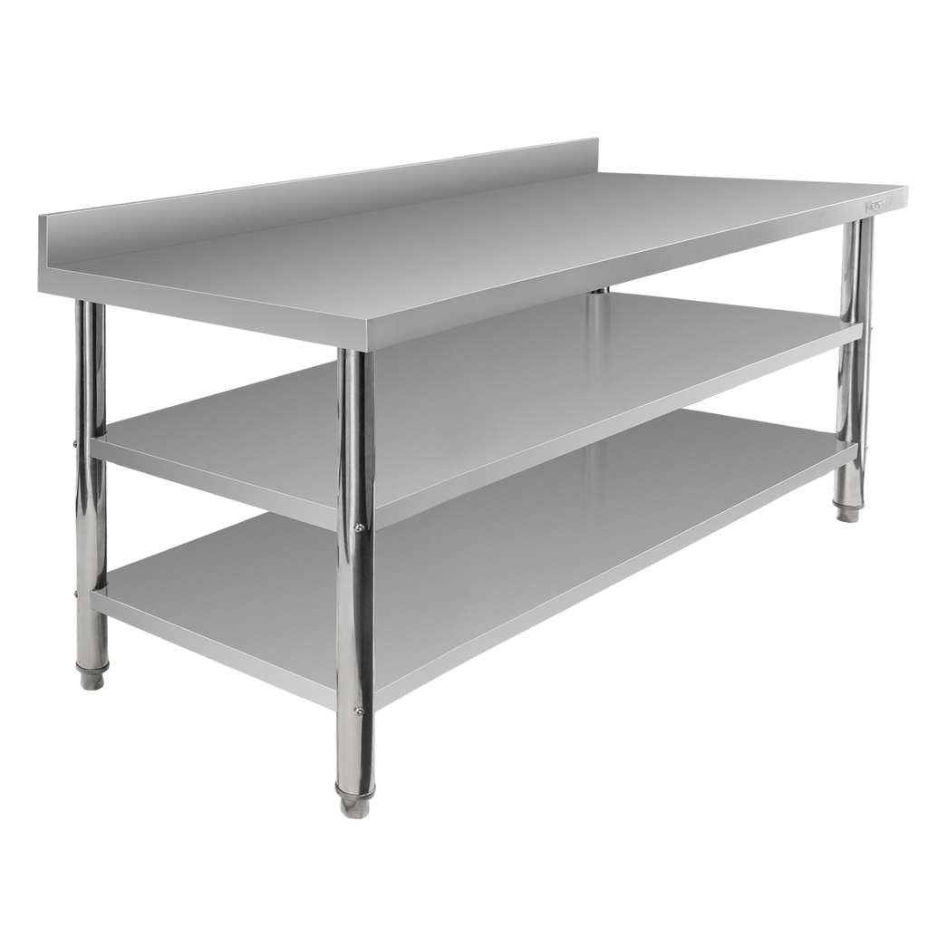 Mega-M X Standard tavolo a muro inox 160x60x85 2 ripiani
