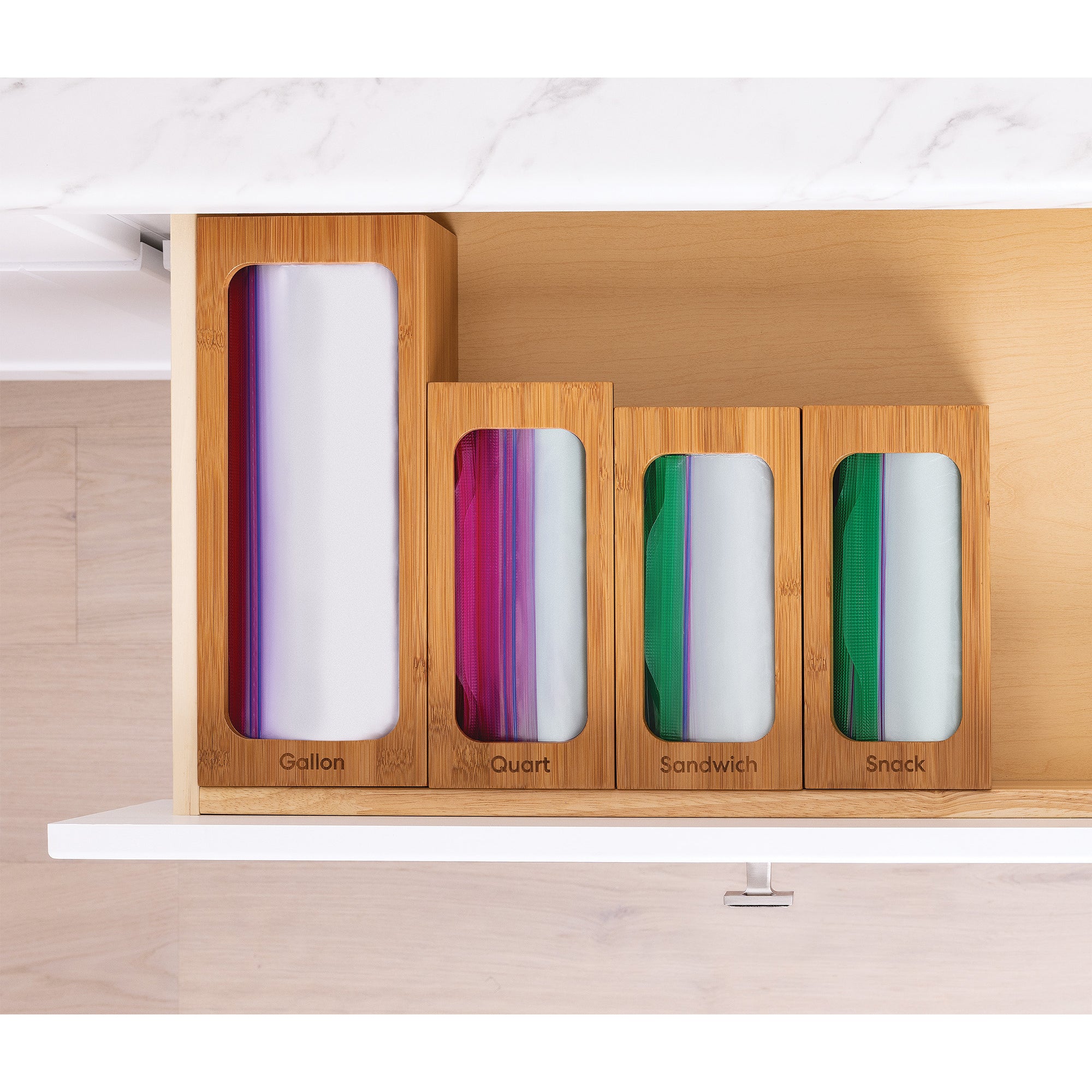 Seville Bamboo set 4pz porta sacchetti cucina bambù