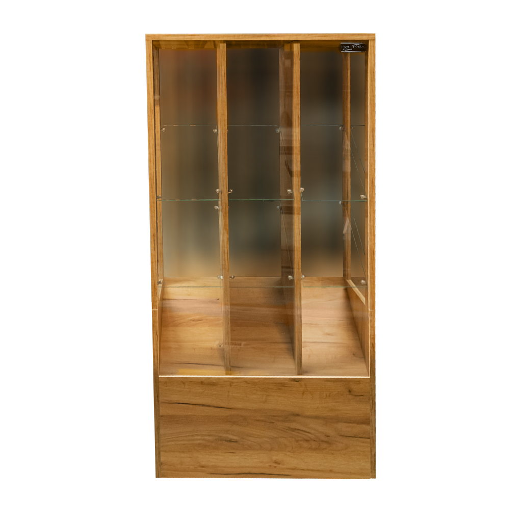 Mega-M 137x67x44 vetrina negozio rovere kraft 9 scomparti