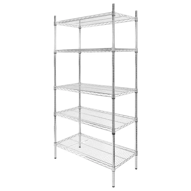 Mega-M scaffale cromato 5 ripiani filo 90x45x180 cm