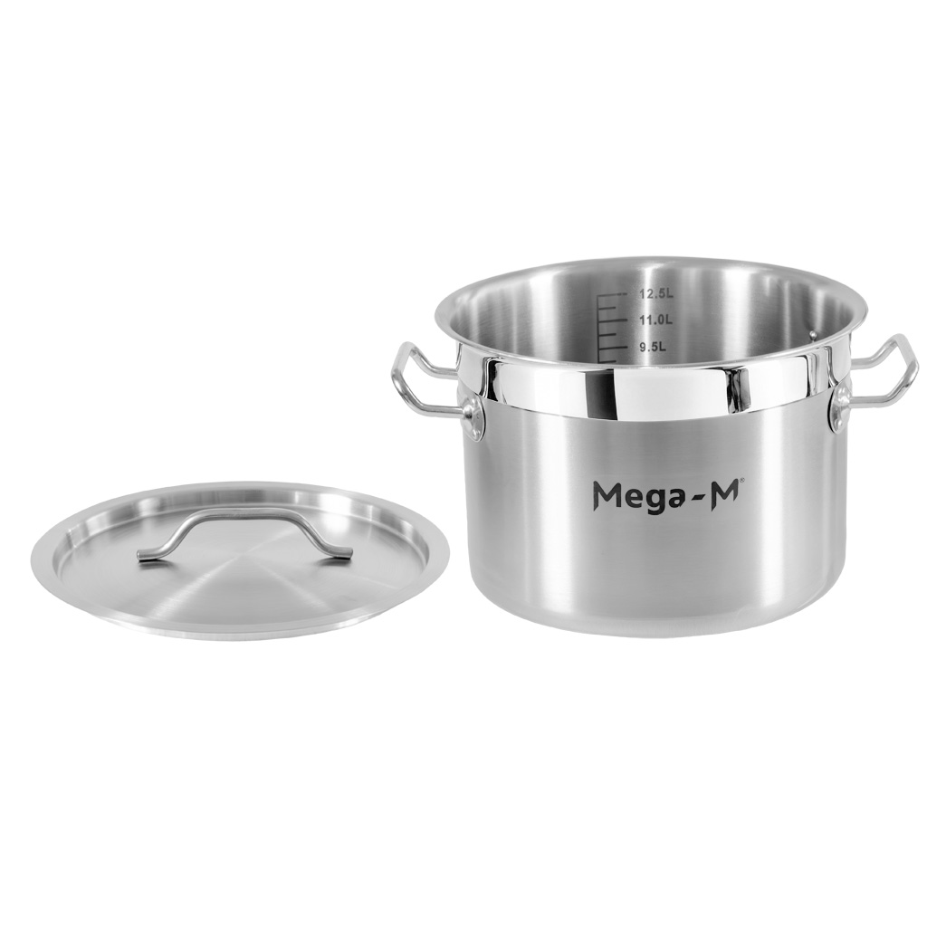 Mega-M PRO pentola acciaio 14L 30x20 cm con coperchio