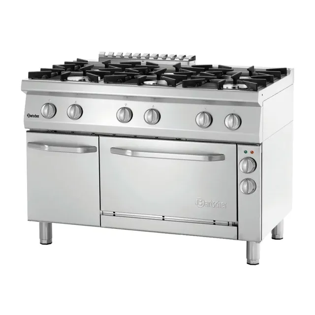 Bartscher 2851361 cucina gas 6 fuochi forno elettrico GN 1/1