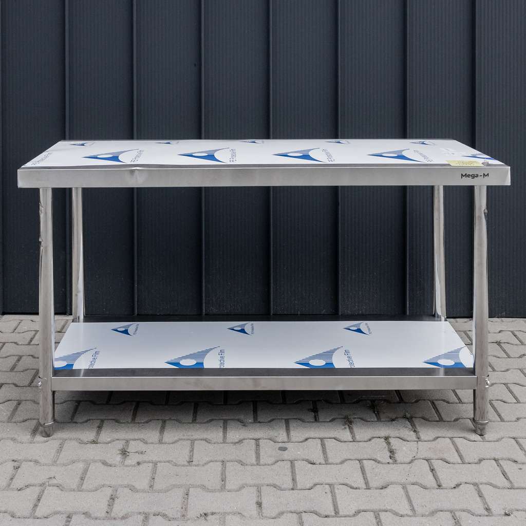 Mega-M STANDARD Tavolo Inox 150x70x85 con Ripiano Ricondizionato