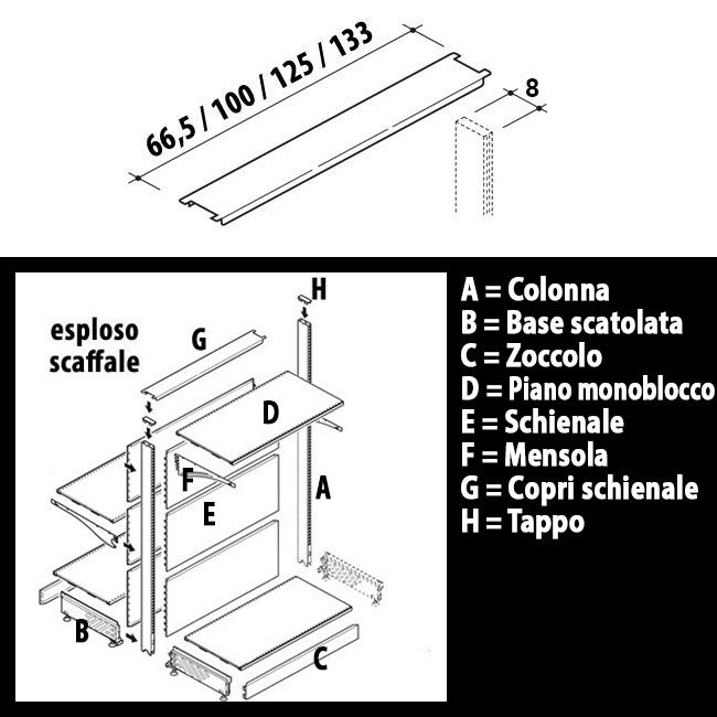 Agosistem Coprischienale copri schienale gondola bianco