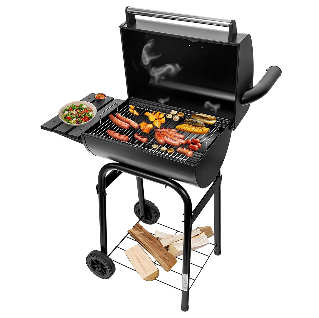 Mega-M barbecue a carbone con coperchio e camino