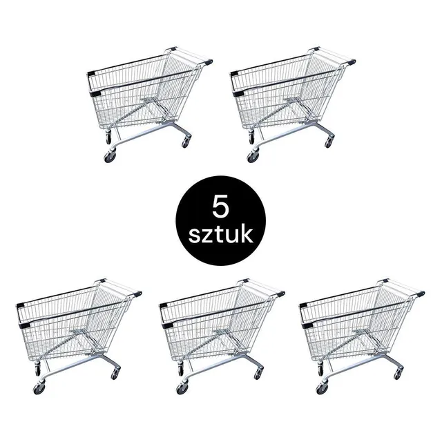 Mega-M YR Carrello spesa 240L set 5 pz acciaio zincato