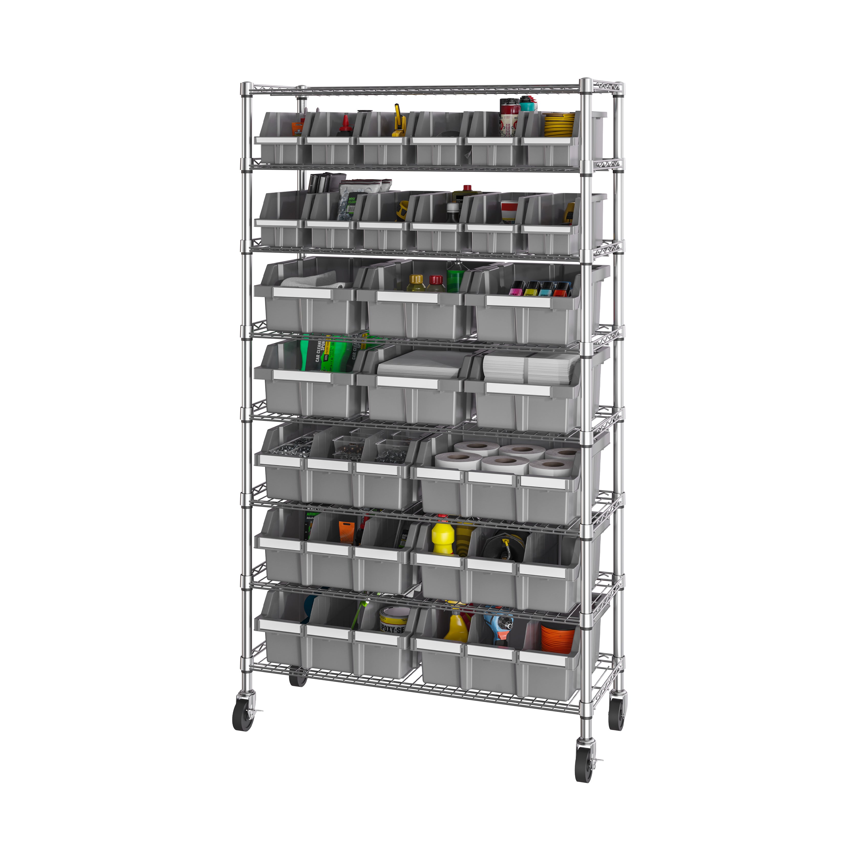 Seville Classics scaffale 24 box 8 ripiani 91x36 cm portata 227 kg