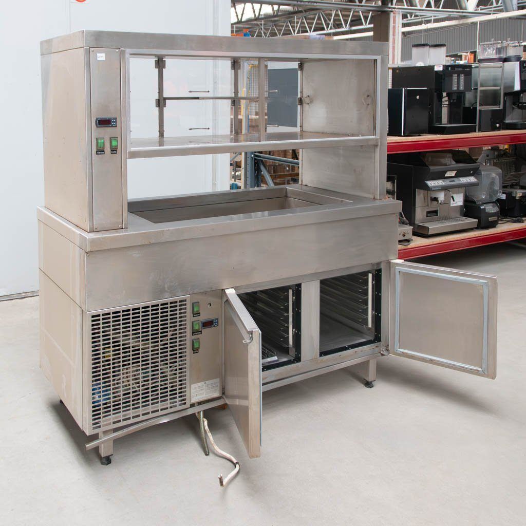 Vetrina refrigerata 133x70x155 cm acciaio sbrinamento automatico