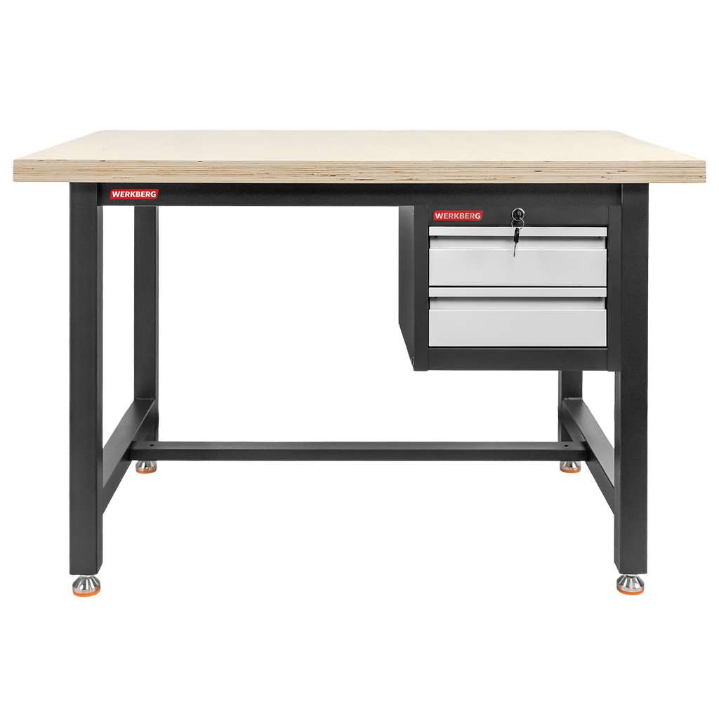 Werkberg S-120 banco lavoro 120 cm 2 cassetti grafite