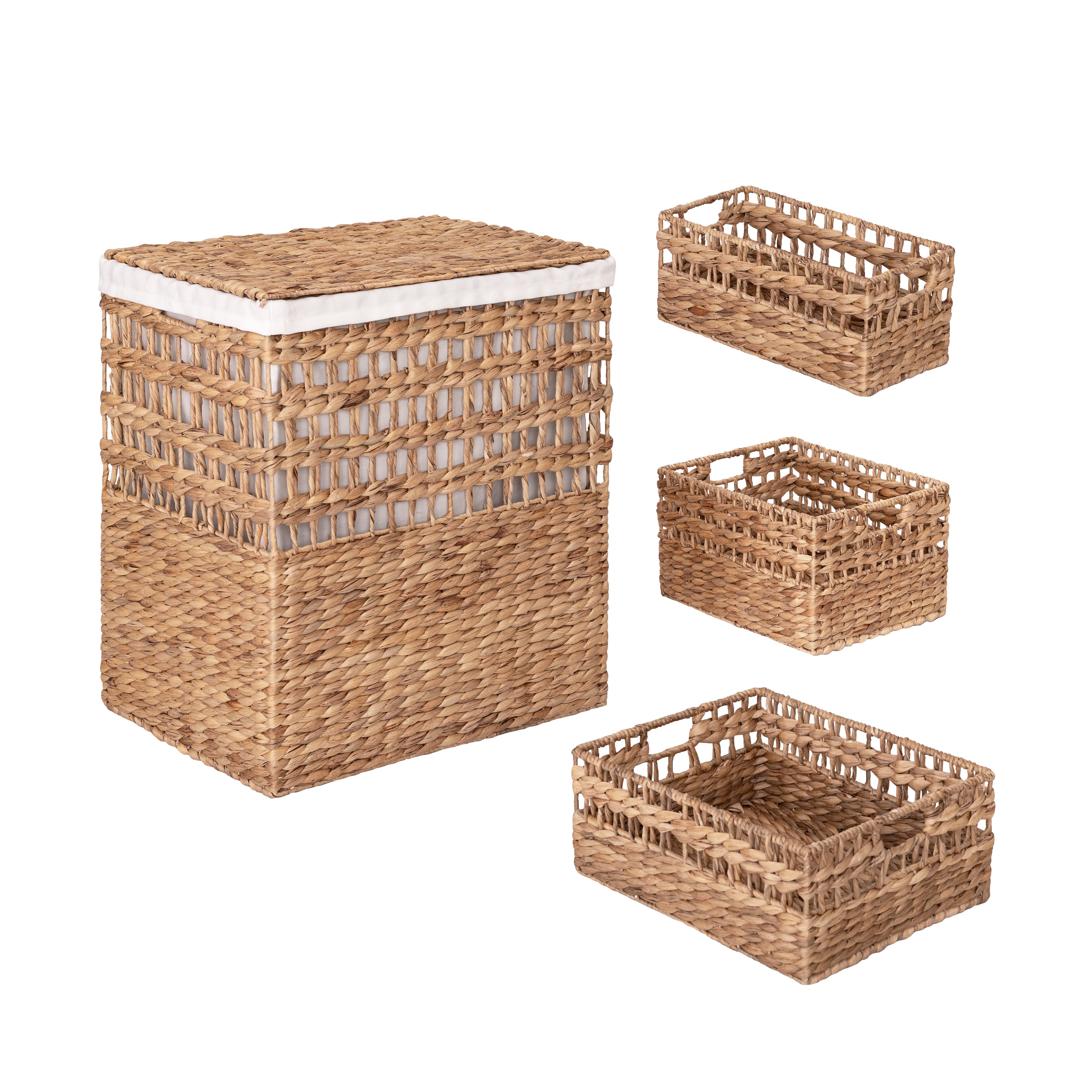 Seville Classics cesto portabiancheria giacinto set 4 pezzi naturale