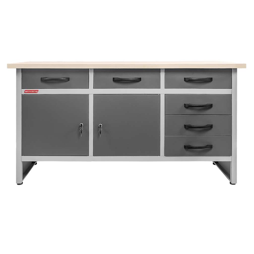 Werkberg Handyman S Banco Lavoro 160 cm Grafite 6 Cassetti