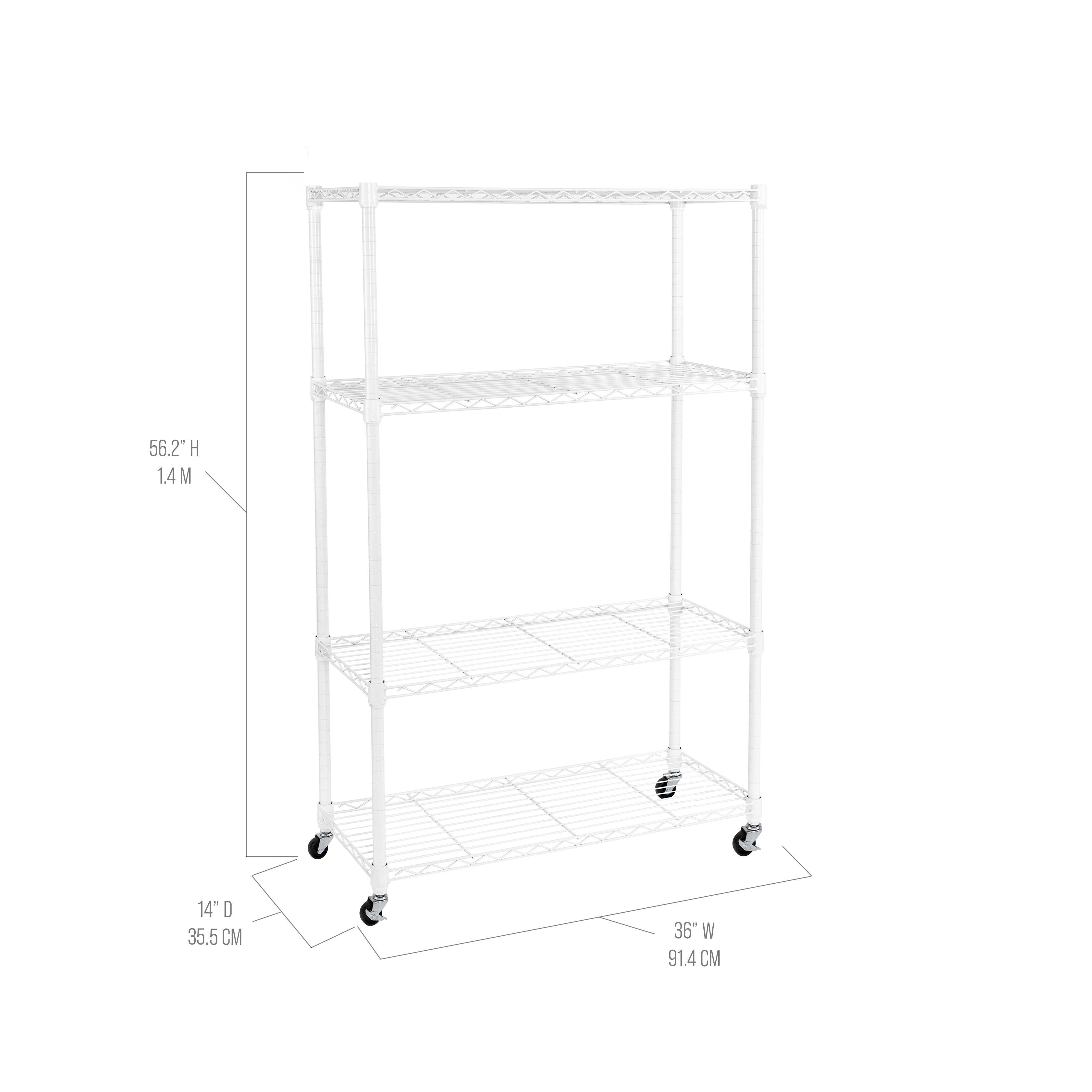 Seville Classics Scaffale 4 Ripiani Bianco 136 kg
