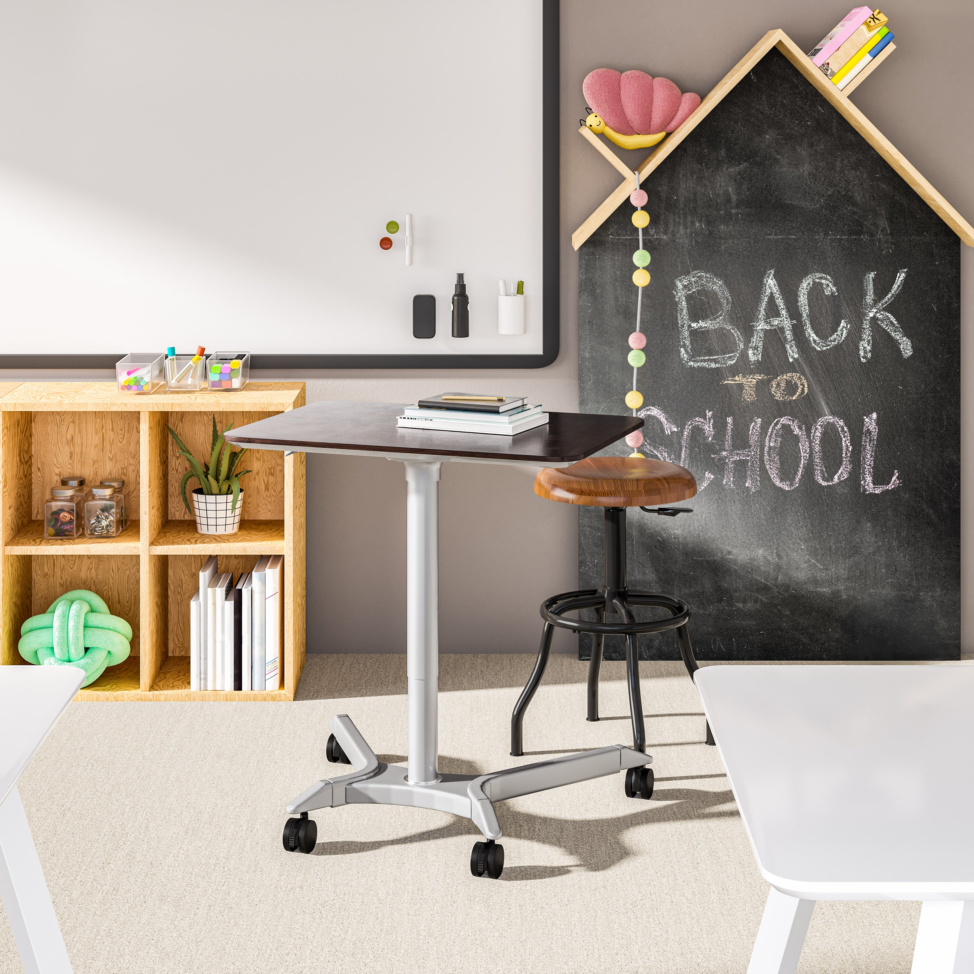 Seville Classics airLIFT scrivania sit-stand espresso 71x50 cm