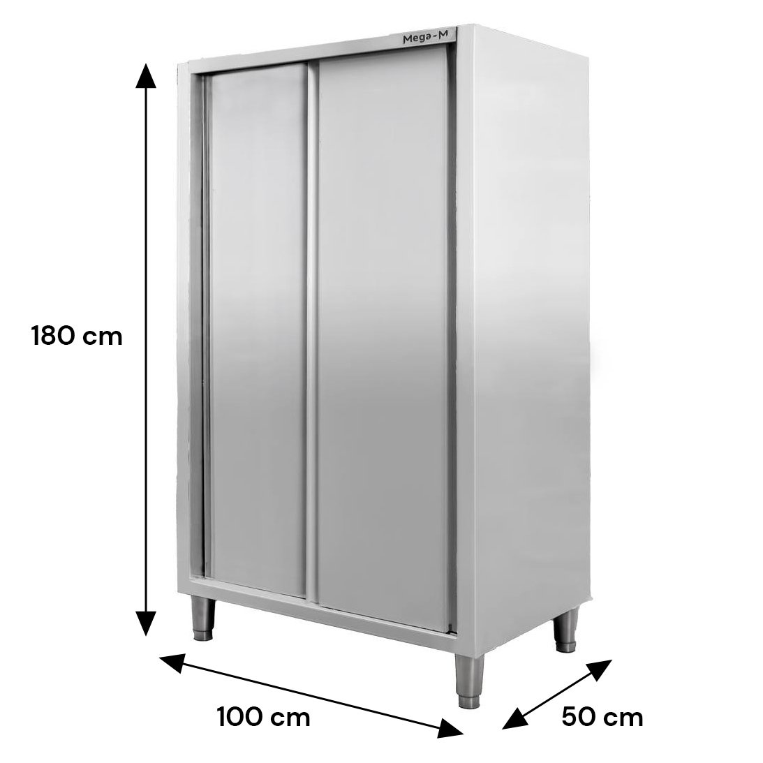 Mega-M 100x50x180 cm armadio gastronomico inox 2 ante