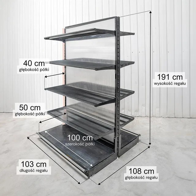 Wireland Solid York scaffale gondola 8 ripiani 191 cm