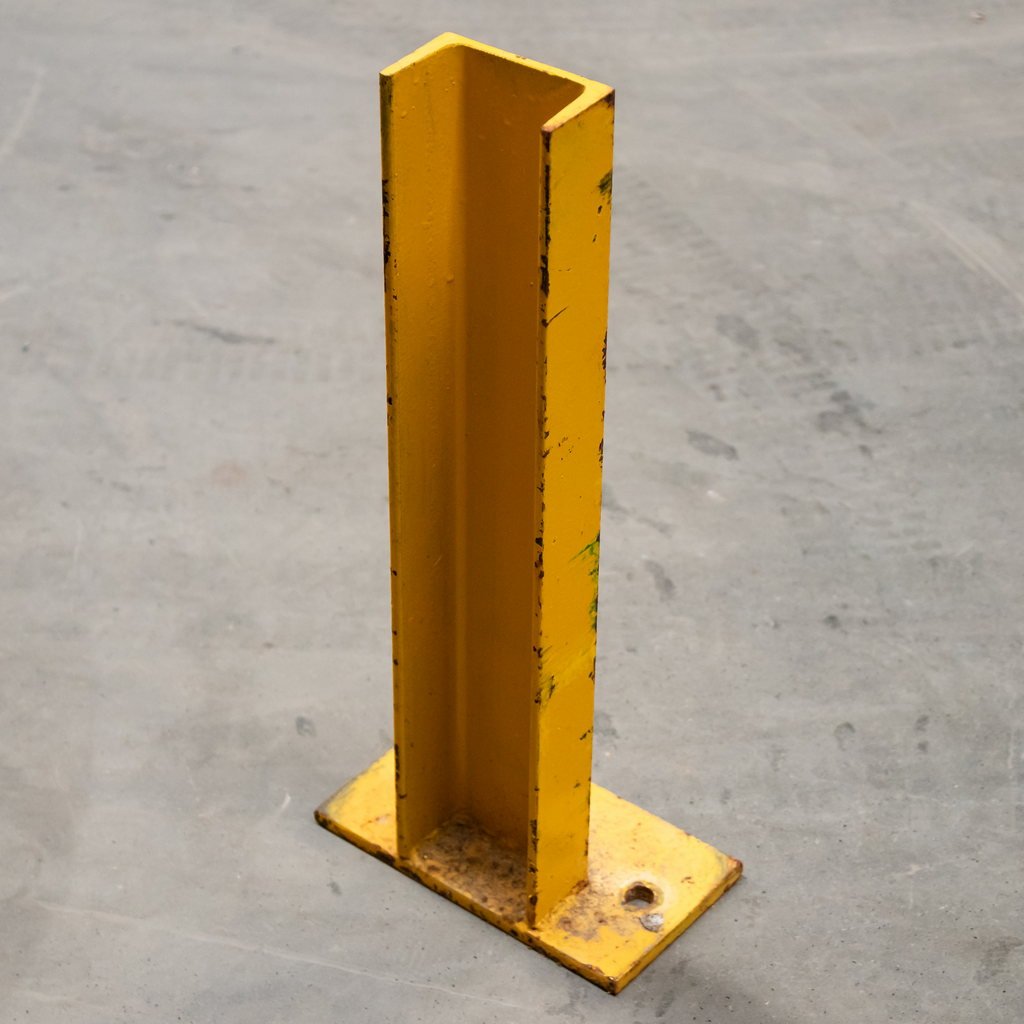 Staffa a C Paracolpi Legno H 50 cm Acciaio Gialla