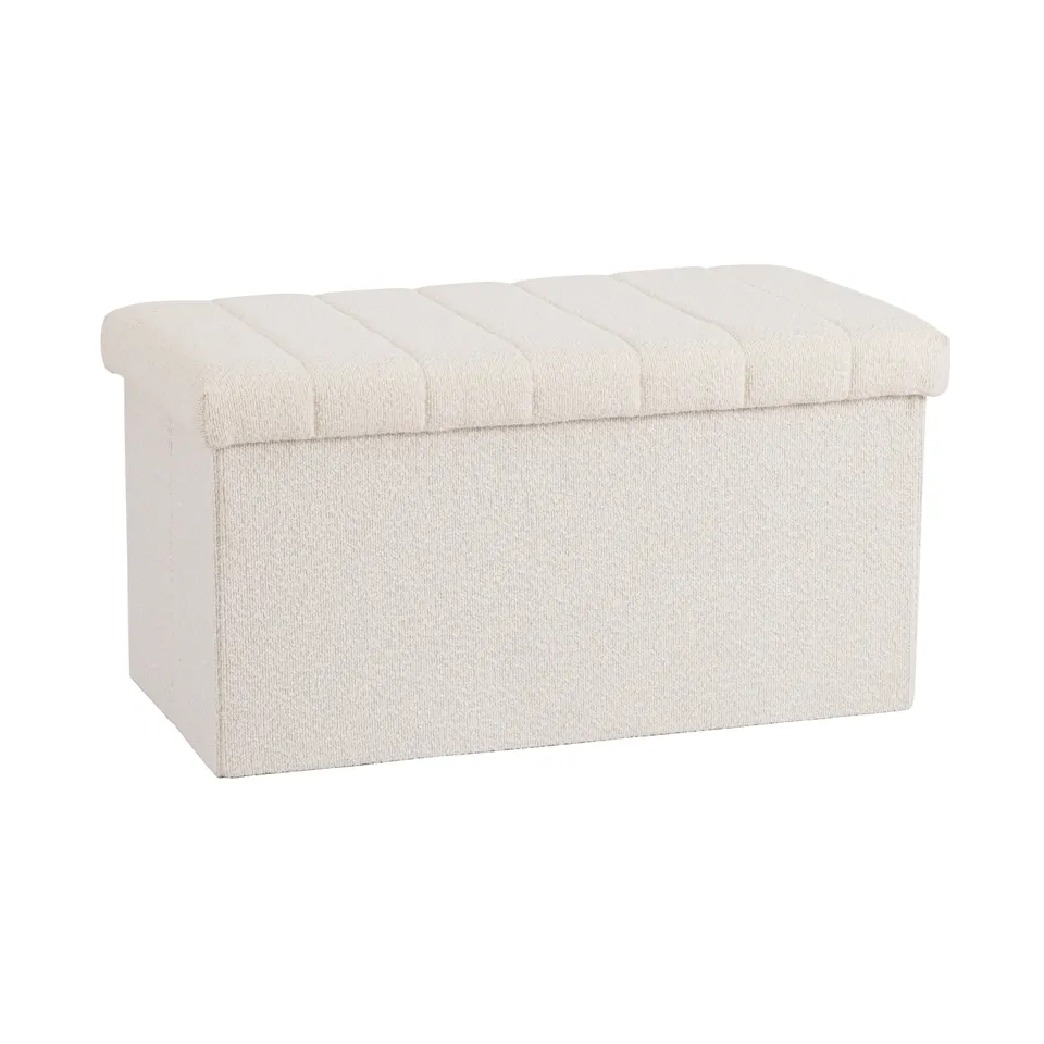 Seville Classics Baule Contenitore Bouclé Bianco 76 cm