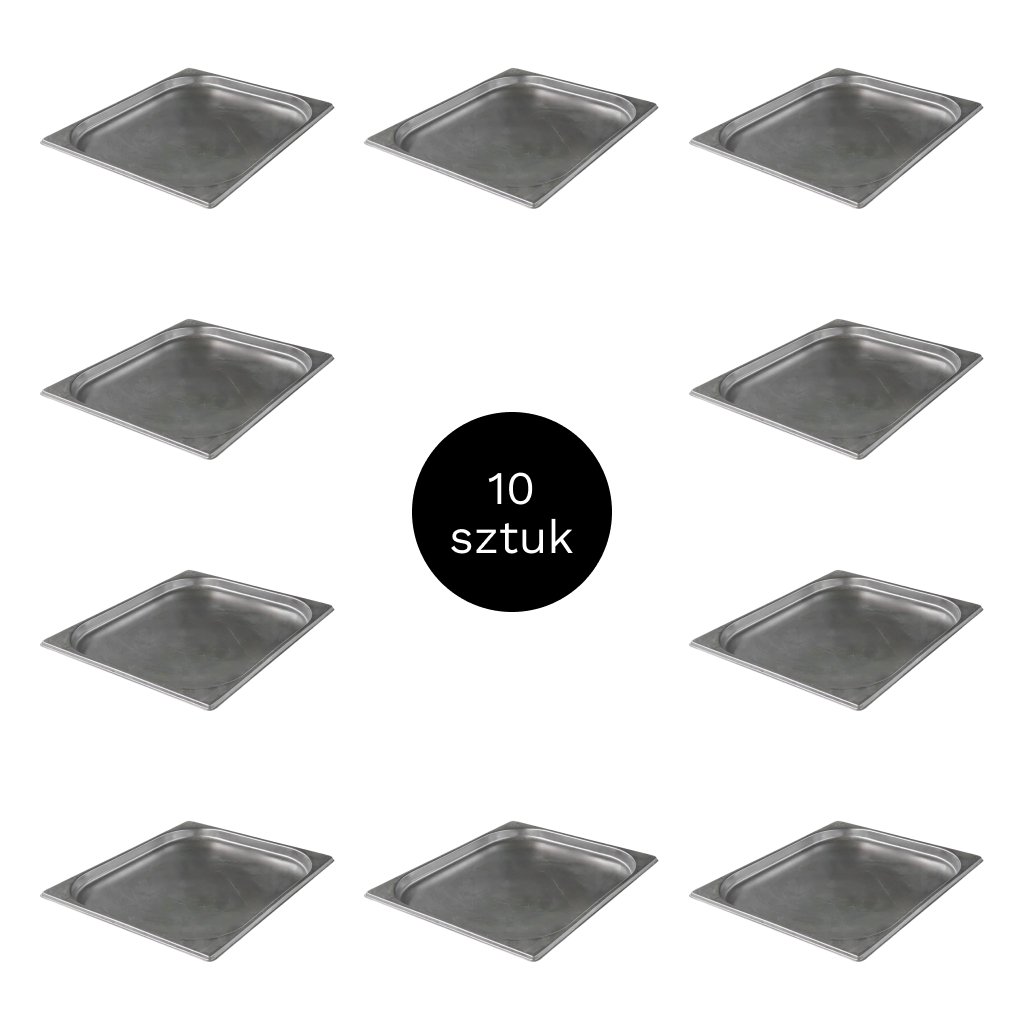 GN 2/3 bacinella inox 2 cm set 10 pezzi bassi