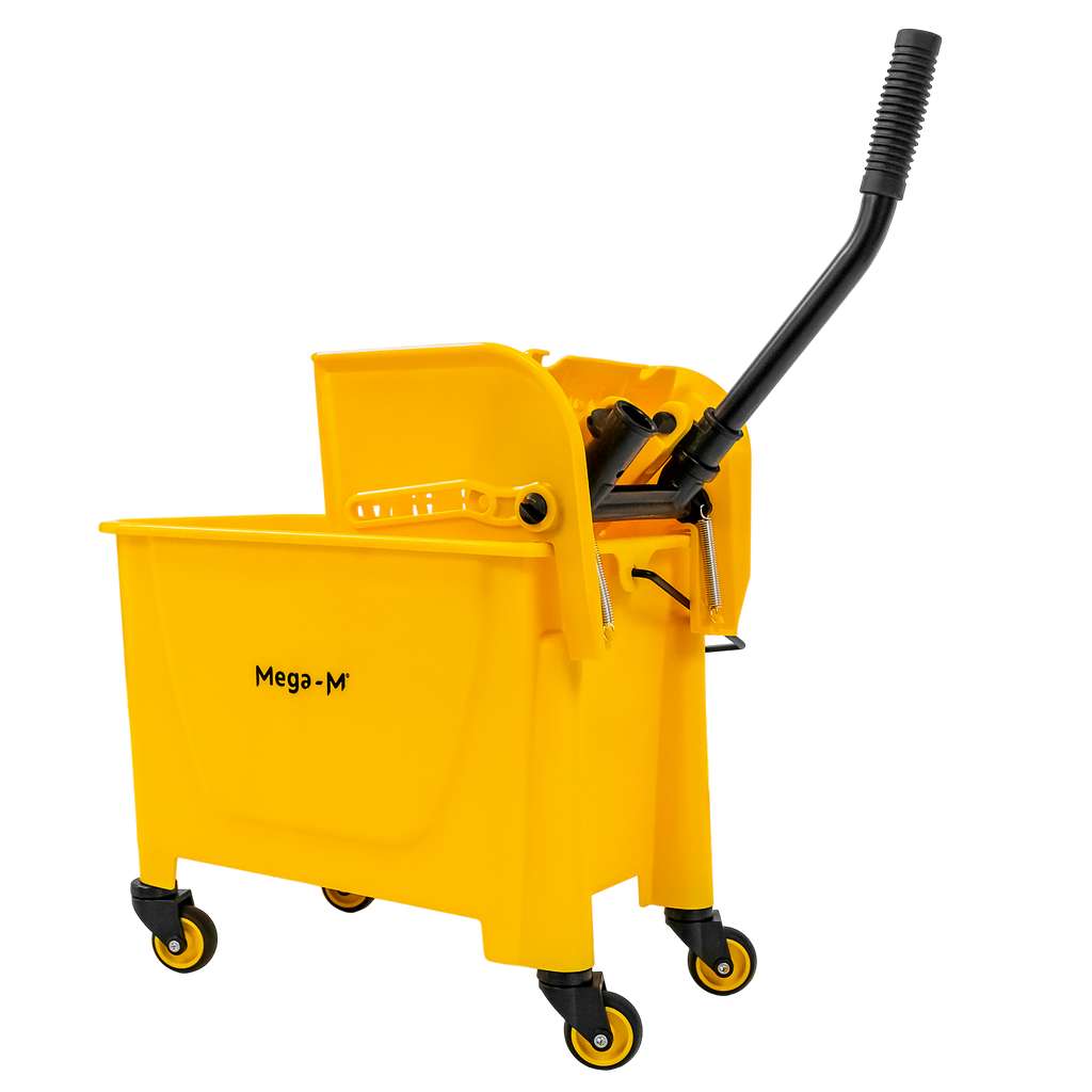 Mega-M Carrello Pulizie Singolo 20 L con Strizzatore Giallo