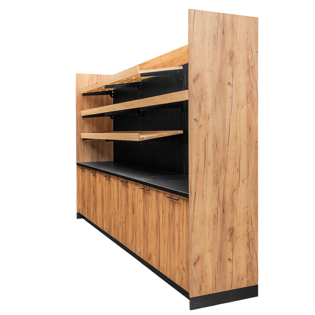 Mega-M Scaffale espositivo cassa 230x364x63 cm rovere