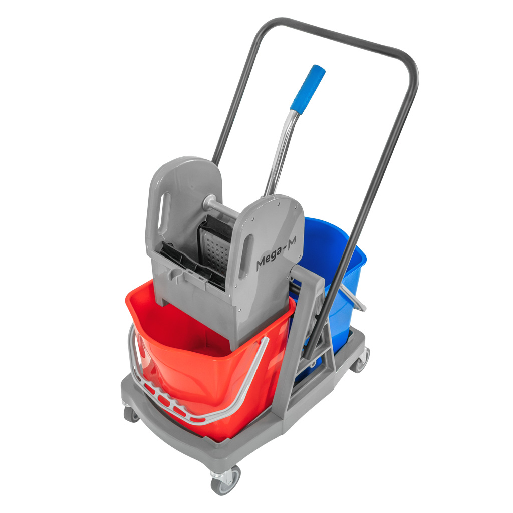 Mega-M carrello pulizie 2x17 L con strizzatore due secchi