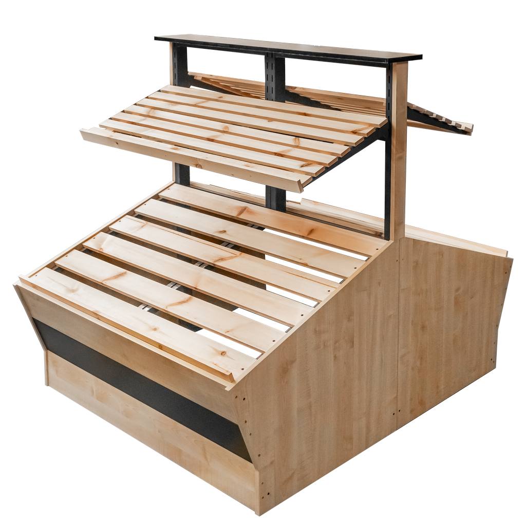 Mega-M Isola ortofrutta bifacciale 126 cm acero
