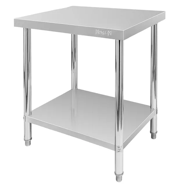 Mega-M X Standard tavolo inox 60x60x85 cm con ripiano