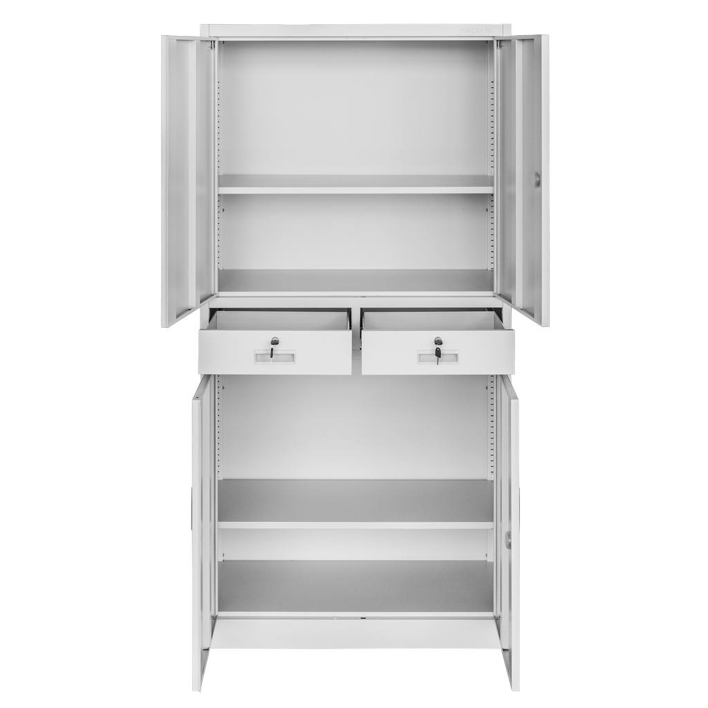Mega-M Wenus armadio ufficio 90x40x185 grigio 2 cassetti