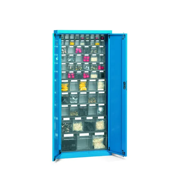 DR Scaffalature Pick armadio blu 1655H con Practibox e serratura