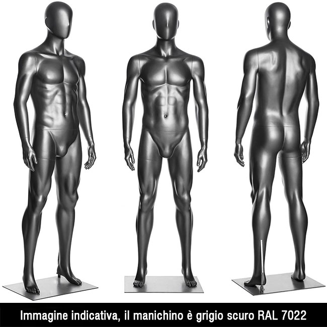 Agosistem MARK 1 Manichino uomo vetroresina grigio scuro h.193 cm