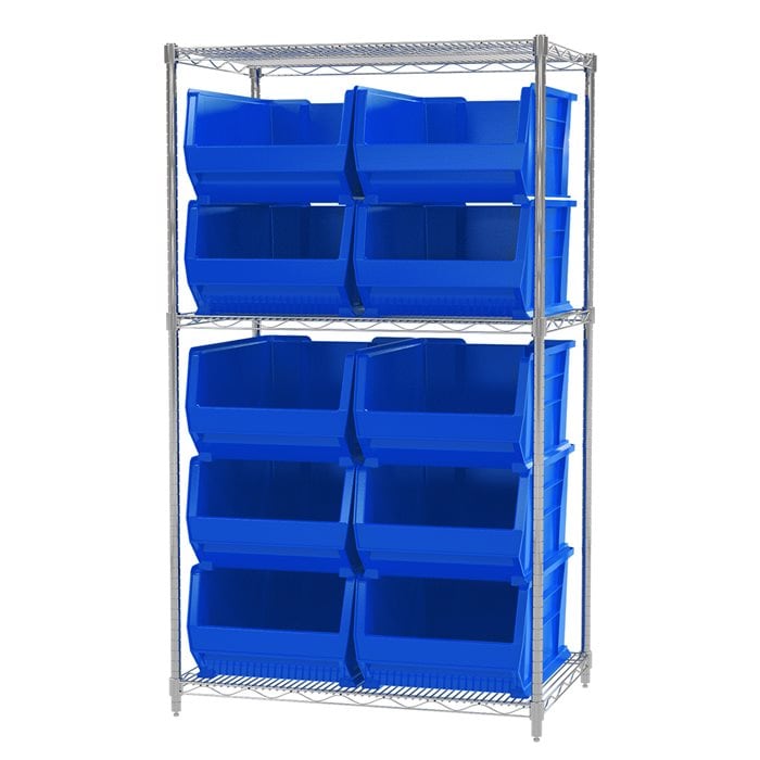 Akro-Mils AWS24361288 scaffale 3 ripiani con 10 contenitori