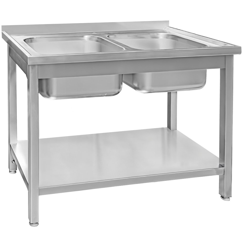Mega-M lavello gastronomico 2 vasche 140x70x85 inox saldato