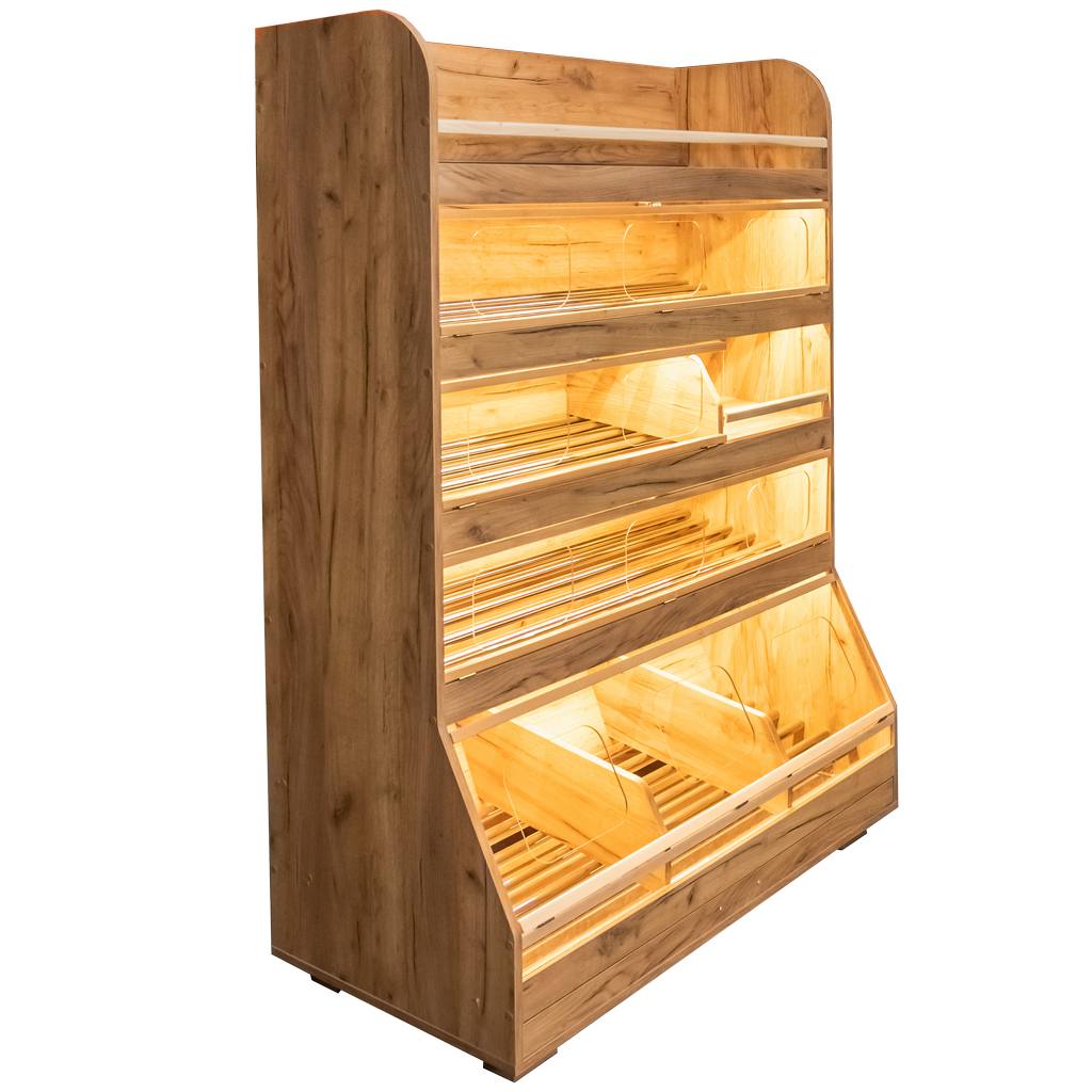 Mega-M Scaffale pane 180x125 cm LED rovere kraft
