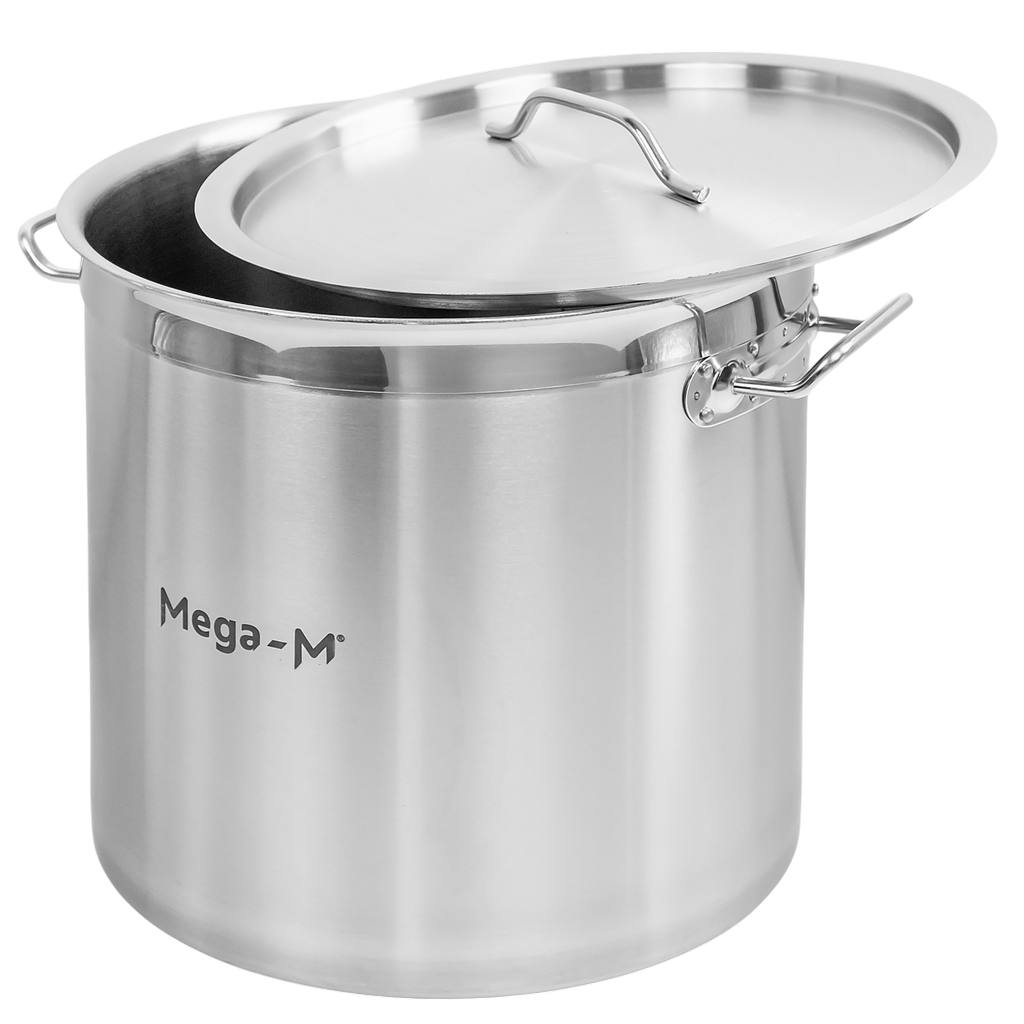 Mega-M Pro 25L pentola inox alta 32x32 cm con coperchio