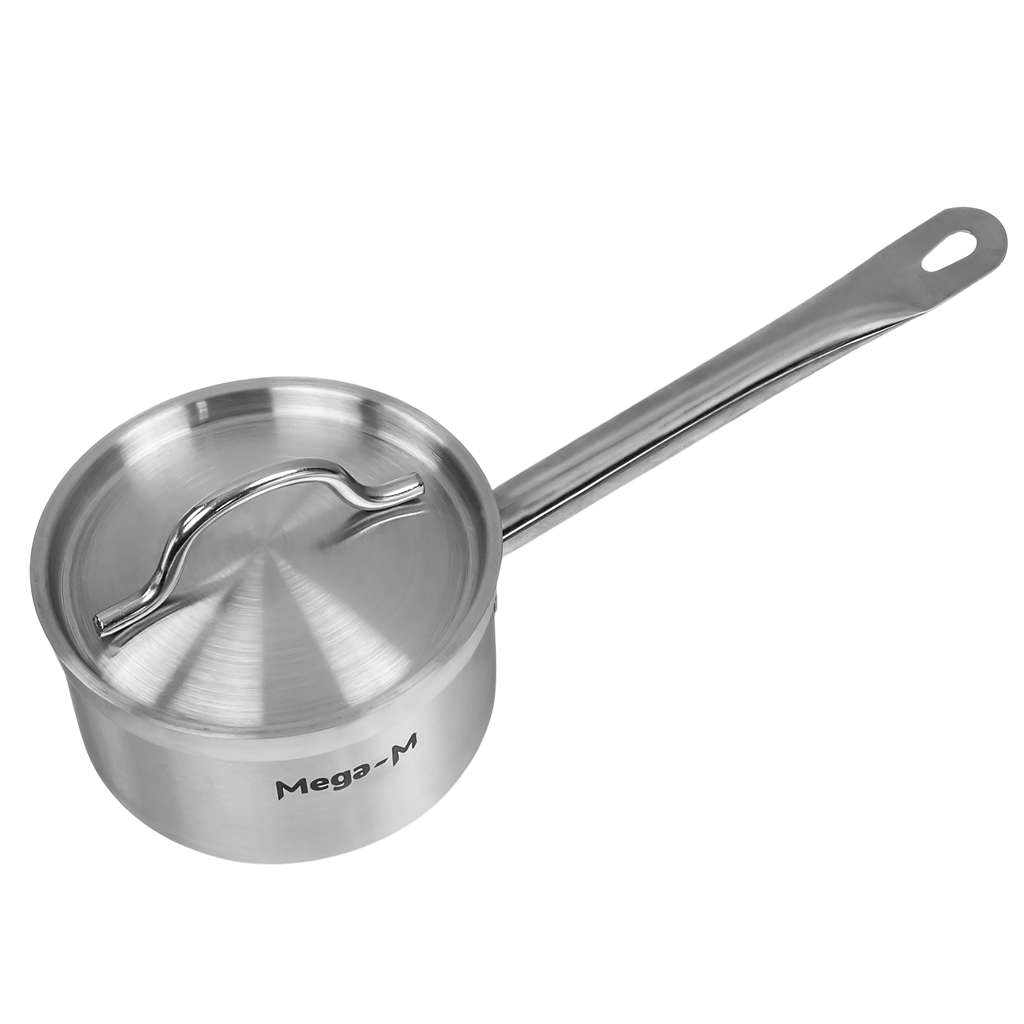 Mega-M Pro pentolino acciaio inox 1,3L con coperchio 14 cm