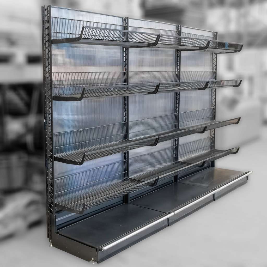 Wanzl Wire-Tech scaffale negozio parete H 195 12 cestoni