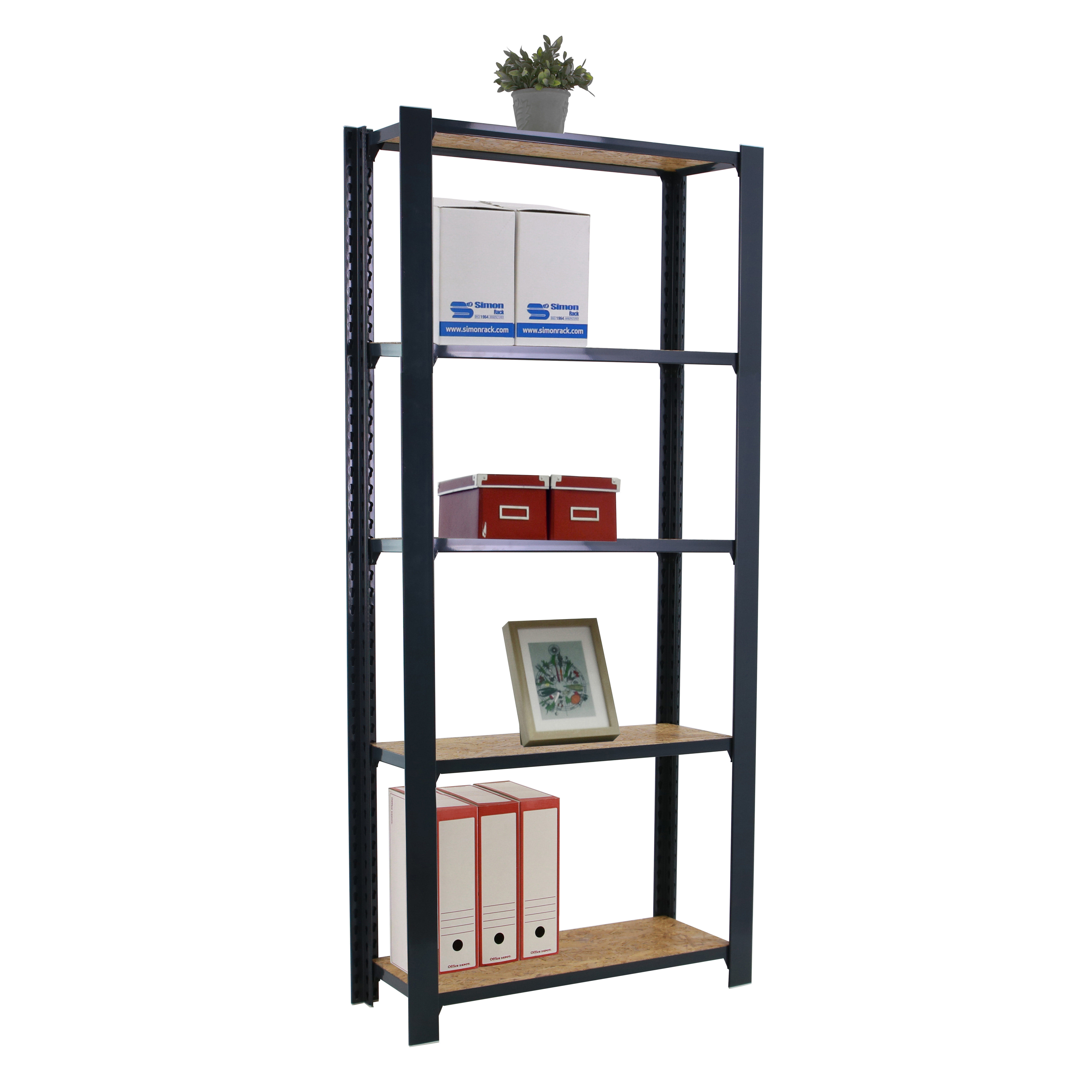 Simonrack OffiClick 5 Scaffale Ufficio Legno 5 Ripiani