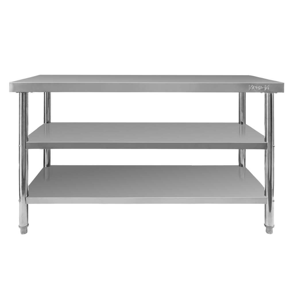 Mega-M X Standard tavolo inox 140x60x85 cm 2 ripiani