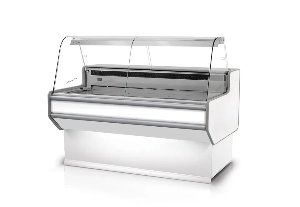 RAPA L-B2 152/107 banco frigo carne plug-in vetro curvo LED