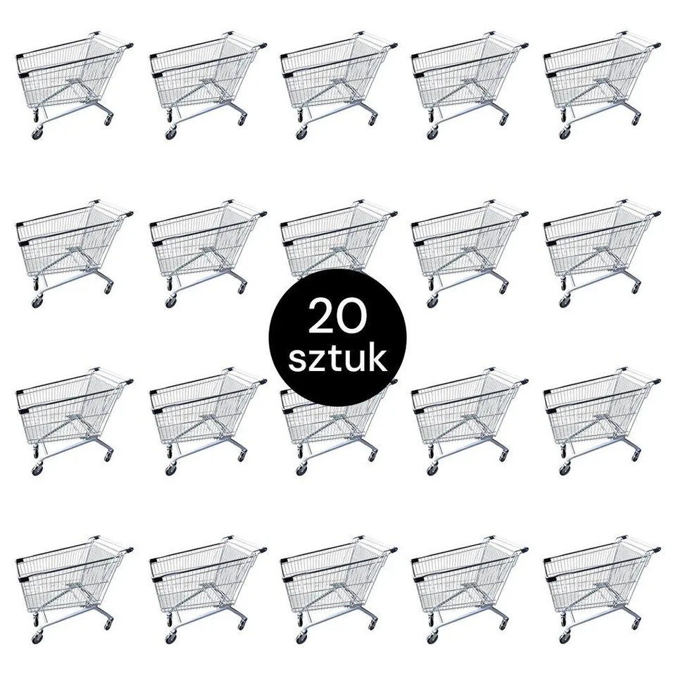Mega-M YR 180L carrello spesa 60cm set 20 pezzi zincato